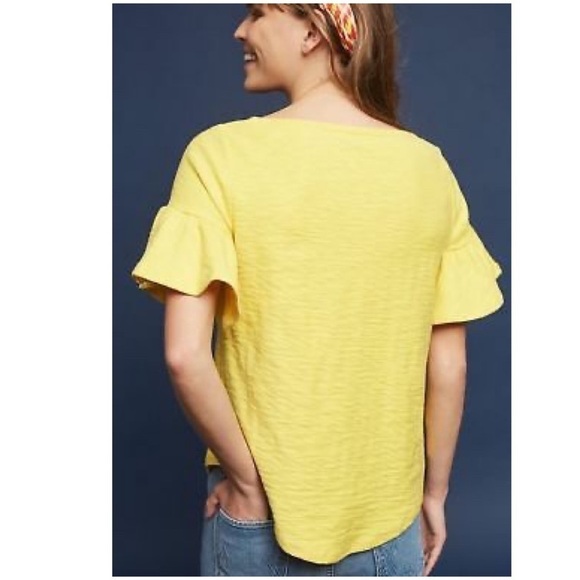 Nwt Anthropologie Christel Ruffled Sleeve Top Tee - Picture 3 of 10